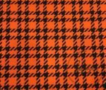 Orange Houndstooth Checked Fabric - Image 3
