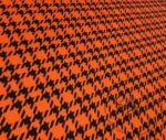 Orange Houndstooth Checked Fabric