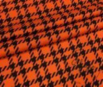 Orange Houndstooth Checked Fabric - Image 4