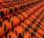 Orange Houndstooth Checked Fabric - Image 7