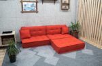 Orange Small Modular Sectional Floor Sofa, Moroccan Couch - Image 3