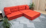 Orange Small Modular Sectional Floor Sofa, Moroccan Couch - Image 4