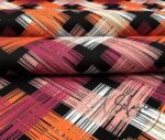 Orange Pink Ikat Fabric - Image 6
