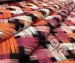 Orange Pink Ikat Fabric - Image 7