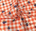 Orange Plaid Fabric for Sofa and Curtain with Blackberry Gingham Pattern