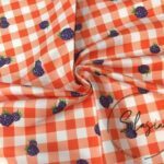 Orange Plaid Fabric for Sofa and Curtain with Blackberry Gingham Pattern