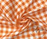 Orange Small Gingham Patterned Fabric - Image 3