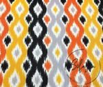 Orange Yellow Ikat Fabric - Image 3
