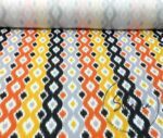 Orange Yellow Ikat Fabric - Image 4