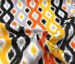 Orange Yellow Ikat Fabric - Image 5