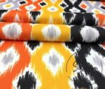 Orange Yellow Ikat Fabric - Image 6