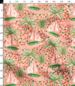 Palm Tree and Sail Patterned Background Curtain Fabric - Image 3