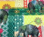 Patchwork Elephant Patterned Cover and Curtain Fabric - Image 3