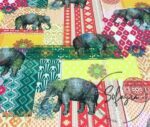 Patchwork Elephant Patterned Cover and Curtain Fabric - Image 4