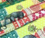 Patchwork Elephant Patterned Cover and Curtain Fabric - Image 5