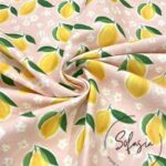 Patterned Sofa and Curtain Fabric with Powder Watercolor Background