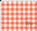 Peach Large Gingham Pattern Fabric
