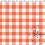 Peach Large Gingham Pattern Fabric