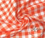 Peach Small Gingham Patterned Fabric - Image 3