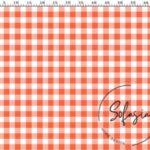 Peach Small Gingham Patterned Fabric