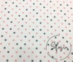 Pink Gray Small Polka Dot Fabric - Image 3