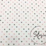Pink Gray Small Polka Dot Fabric