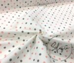 Pink Gray Small Polka Dot Fabric - Image 4