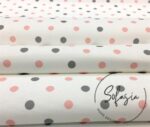 Pink Gray Small Polka Dot Fabric - Image 6