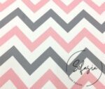 Pink Gray Zigzag Upholstery Fabric - Image 3