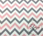 Pink Gray Zigzag Upholstery Fabric