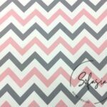 Pink Gray Zigzag Upholstery Fabric