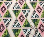 Pink Green Tile Triangle Patterned Fabric - Image 4