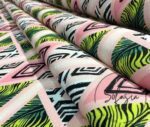 Pink Green Tile Triangle Patterned Fabric - Image 9