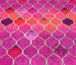 Pink Moroccan Patterned Cushion Fabric with Motif - Image 6