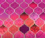 Pink Moroccan Patterned Cushion Fabric with Motif - Image 7