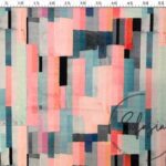 Pink Watercolor Patterned Sofa and Curtain Fabric
