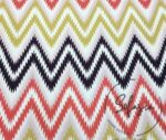 Pink Yellow Geometric Zigzag Patterned Curtain and Sofa Fabric - Image 5