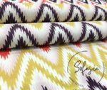 Pink Yellow Geometric Zigzag Patterned Curtain and Sofa Fabric - Image 8