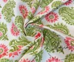 Pistachio Green Damask Patterned Drapery and Upholstery Fabric