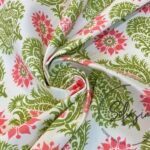 Pistachio Green Damask Patterned Drapery and Upholstery Fabric