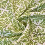 Pistachio Green Motif Patterned Background Curtain Fabric