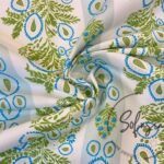 Pistachio Green Motif Stripe Patterned Drapery and Upholstery Fabric