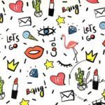 Pop Art Lip Pattern Fabric
