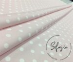 Powder Pink Fabric with White on Small Polka Dots - Image 6