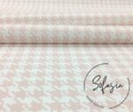 Powder Pink Small Houndstooth Fabric - Image 4