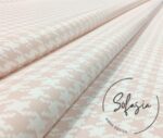Powder Pink Small Houndstooth Fabric - Image 5