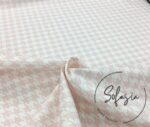 Powder Pink Small Houndstooth Fabric - Image 7