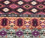 Purple Orange Ethnic Kilim Patterned Fabric