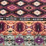 Purple Orange Ethnic Kilim Patterned Fabric