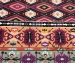 Purple Orange Ethnic Kilim Patterned Fabric - Image 4